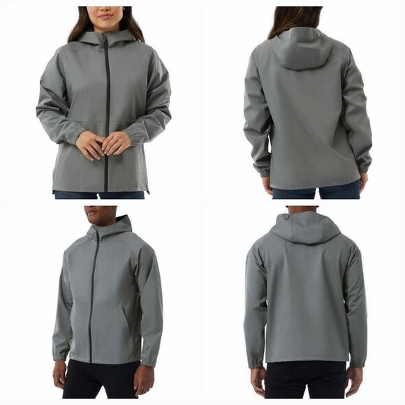 💜NIB 32 Degrees Cool Gray Unisex Waterproof Rain Jacket Mens XLarge - Picture 1 of 12